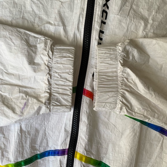 Forever 21- Exclusive Rainbow White Full Zip up crop Jacket. - Picture 6 of 11